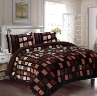SMILING HOME Ensemble de couette d'hiver luxueuse et moelleuse personnalisable en polyester double face Sherpa, style américain, lavable, 3 pièces