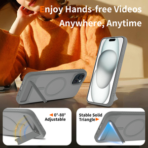 เคส PC ผิวใสแบบเรียบง่ายรู้สึกแข็งเคสชาร์จไร้สายแบบแม่เหล็กทรายผิวด้านสำหรับ iPhone 14 PLUS ขาตั้ง - Product Image 4