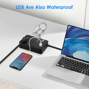 Regleta de Enchufes de Escritorio Impermeable <span class=keywords><strong>con</strong></span> 4 Tomas AC, Puertos <span class=keywords><strong>USB</strong></span>, Interruptor de Luz, <span class=keywords><strong>Enchufe</strong></span> de Cobre 125V, Cubo de Alimentación Inteligente para Hogar y Oficina - Product Image 2