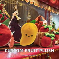 Porte-clés en peluche de fruits de dessin animé personnalisé, développement d'IP sur mesure, pendentif en peluche de taille personnalisée, jouet en peluche en coton pour boîte surprise
