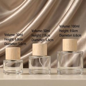 Botellas de Spray Transparentes de 30/50/100 ml con Tapa de Madera de Haya, Frascos Recargables Vacíos para Perfume y Aroma, Gran Venta - Product Image 4