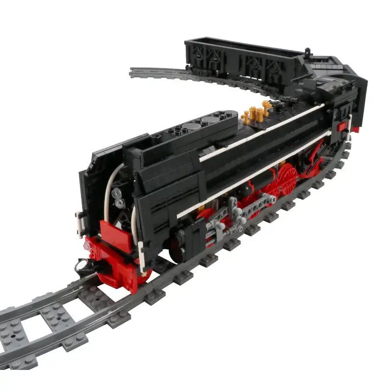 Mold KING 12003 Kit Bangunan Kereta Api Elektrik RC Teknis Jalur Kereta Api QJ Kereta Lokomotif Uap Mainan Bata Anak-anak Hadiah Natal