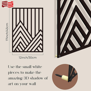 4-Mảnh Màu Đen 3D Kết Cấu Điêu Khắc Kim Loại Tường Nghệ Thuật Thiết Lập Thiên Nhiên Phong Cách Dòng Nghệ Thuật Cho Phòng Ngủ Phòng Tắm Kim Loại Thủ Công Mỹ Nghệ - Product Image 4