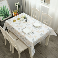Nappe de table carrée moderne de luxe personnalisée en PEVA imprimée, motif végétal, lavable et durable pour les fêtes à domicile