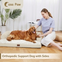 Lit pour chien classique et tendance, confort doux, motif dessin animé, imperméable, en velours cristal, avec coussin orthopédique en mousse alvéolée, canapé pour animaux de compagnie amovible