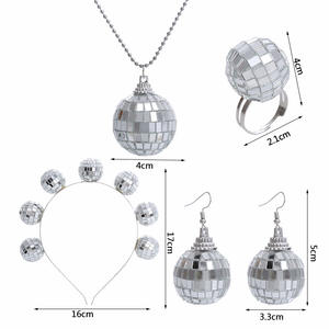 Factory Wholesale Vintage Party Props Silver Gold Women Performance Accessories Head Earring <strong>Disco</strong> <strong>Ball</strong> <strong>Headband</strong> - Product Image 4