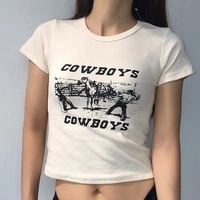 Camiseta Corta de Algodón 100% de Alta Calidad para Mujer, Tallas Grandes, con Logo Personalizado al por Mayor, Ajustada, con Estampado en Relieve