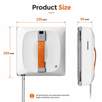 Robot de nettoyage de vitres électrique intelligent entièrement automatique avec aspiration de 3200 Pa, application et télécommande 2,4 G, double pulvérisation d'eau pour vitres
