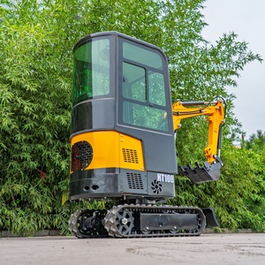 Mini-excavatrice compacte hydraulique de 1 à 2 tonnes avec cabine pour travaux de terrassement agricole - Product Image 1