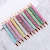 Stylo bille multicolore enroulé de strass et de perles, cadeau publicitaire féminin, papeterie de bureau professionnelle transfrontalière