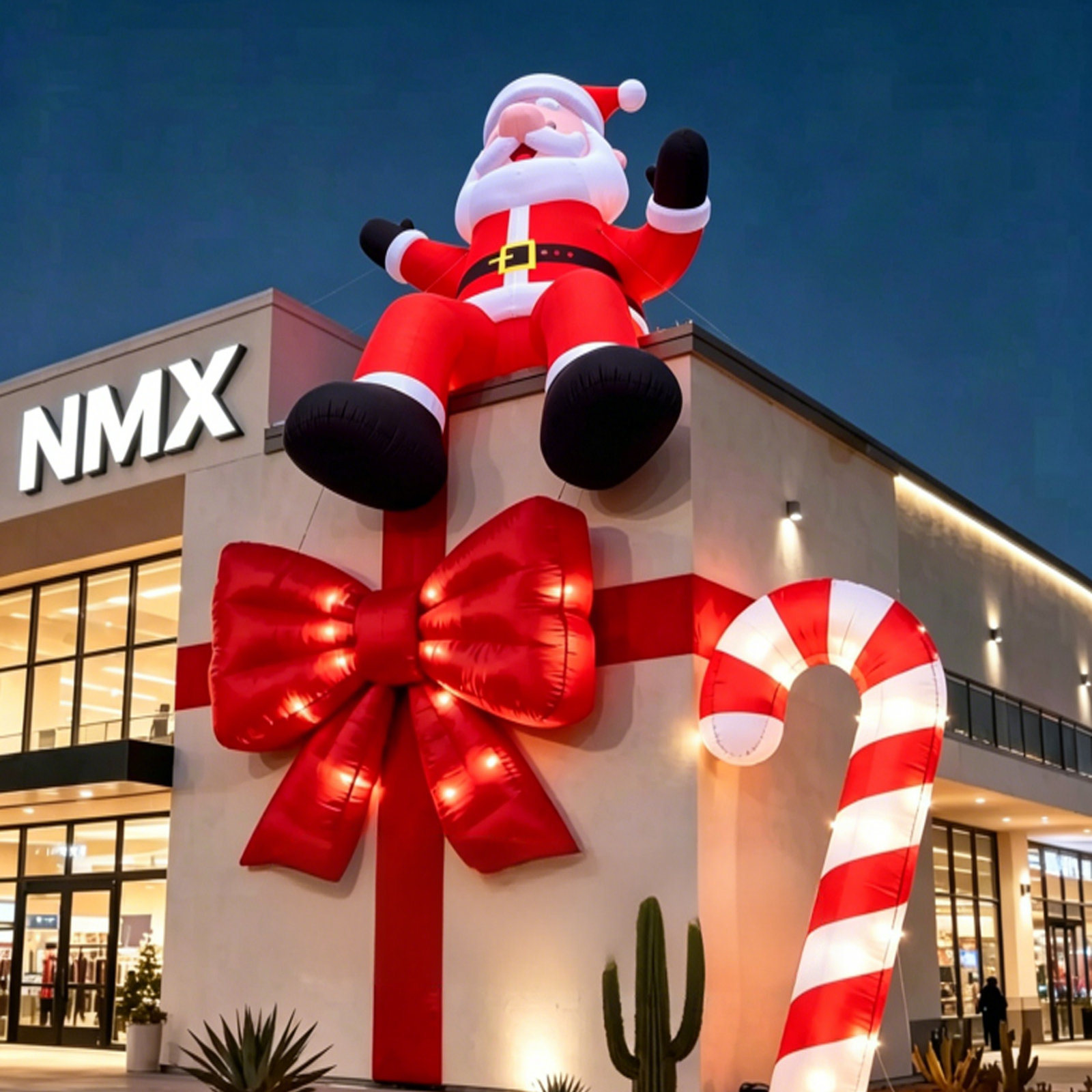10m Sitting Christmas Inflatable Santa Oxford Waterproof Large Inflatable Santa Claus for Outdoor Christmas Decoration