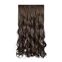 Extensions de cheveux humains bouclés à clipser, 20 pouces, 3/4 de tête, HE008, lot de 5 pièces, 40g, marron