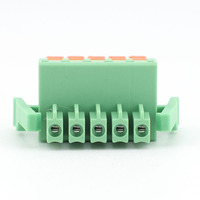 Bloques de terminales de latón 5P, conectores de PCB tipo enchufable de 3,5 mm, 300 V, 10 A