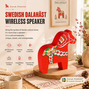 Altavoz Inalámbrico con Diseño de Caballo Dala Sueco, Adorno de Escritorio Nórdico Retro, Reproductor de Música Personalizado, Bonito Altavoz Inalámbrico Tipo C - Product Image 4