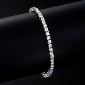 Bracelet chaîne tennis Xingyue 3 mm 6,5 pouces en argent sterling 925 avec moissanite blanche VVS et placage or blanc pour unisexe - Product Image 1