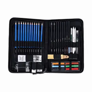 Langlebiges 48 PCS Zeichenset Profession elles Zeichenstifte-Kit Skizzieren Holzkohle Bleistift spitzer Kunst set mit Tasche