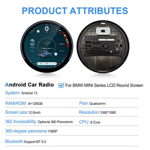 Pour BMW MINI R56/R60/F54/F60 Écran Rond LCD Navihua Autoradio CarPlay GPS Navigation Tableau de Bord Numérique Stéréo - Product Image 4