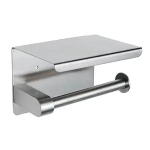 Brushed Satin Toilet Paper Holder Modern Toilet Paper Holder With Shelf Toilet Paper Holder With Shelf