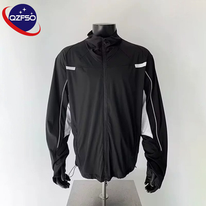 QZFSO Custom Streetwear <b>Lightweight</b> Mesh Zip up Windbreaker Breathable Quick-dry Polyester Sun Protection <b>Jacket</b> With Hood - Product Image 5
