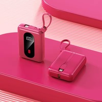 Gitra nuevo portátil 10000mAh Mini banco de energía cargador de teléfono de batería móvil pantalla LED alto uso al aire libre disponible Rosa Blanco