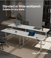 Base de Escritorio Elevable Profesional Moderna de 3 Etapas con Doble Motor, Estructura Cuadrada de Acero, Solución de Espacio de Trabajo de Alta Gama