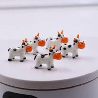 Figurine de vache en verre de Murano de couleur personnalisée, décoration d'intérieur en verre de Murano, figurines d'animaux en verre