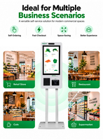 Kiosque tactile sur pied/bureau 21,5/27'' avec scanner et imprimante, kiosque de paiement en libre-service