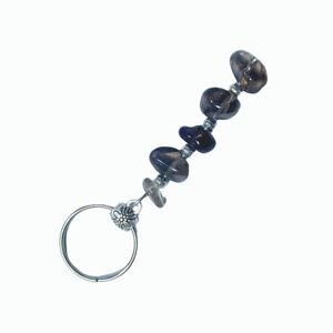 Pendentif clé en quartz fumé avec anneau en métal massif, ornement artisanal en pierre précieuse pour accent de sac et cadeaux en gros - Product Image 3