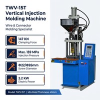 Machine de moulage par injection verticale intelligente Huaguan PLC TW-150 compatible PET, haute pression, précision, usage en laboratoire, petite taille