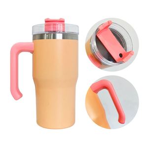 Vaso Térmico de Acero Inoxidable con Aislamiento al Vacío, Color Caramelo, para Sublimación, para Niños y Estudiantes, 20 oz, con Asa y Pajitas - Product Image 4