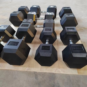 Cao su tráng 60kg trọng lượng <span class=keywords><strong>kg</strong></span> lbs trọng lượng nhà phòng tập thể dục sử dụng màu đen 15kg lục giác hình lục giác cao su quả tạ - Product Image 1