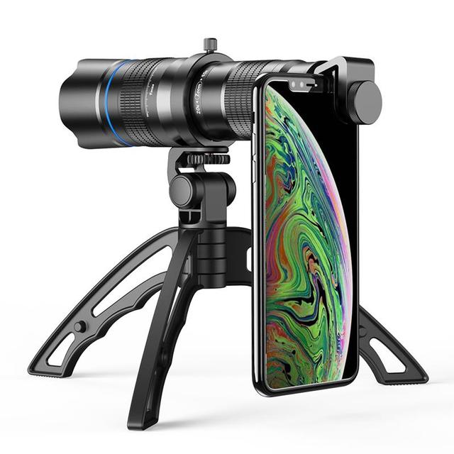 HD 20-40X Zoom All-metal Telescope Telephoto Lens with Tripod Monocular Universal Mobile Phone Adapter Auto Focus/Motor