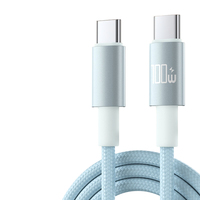 Câble de charge rapide tressé en nylon 100W PD 5A avec puce E-Marker et blindage multiple pour téléphone, ordinateur portable, vente en gros