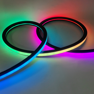 Lampu fleksibel <span class=keywords><strong>Neon</strong></span> LED RGBIC 12V/24V dengan kontrol pintar LED Digital tampilan atas luar ruangan silikon hitam - Product Image 4