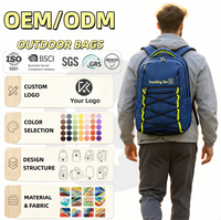 Sac à dos Ripstop pour sports de plein air avec chaîne de fixation élastique, intérieur en maille, multi-compartiments, pour voyage, randonnée, ordinateur portable, homme/femme, OEM