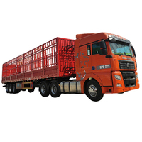 3 essieux haute clôture en acier semi-remorque en provenance de Chine pour cargaison en vrac bétail animal bétail camion remorque