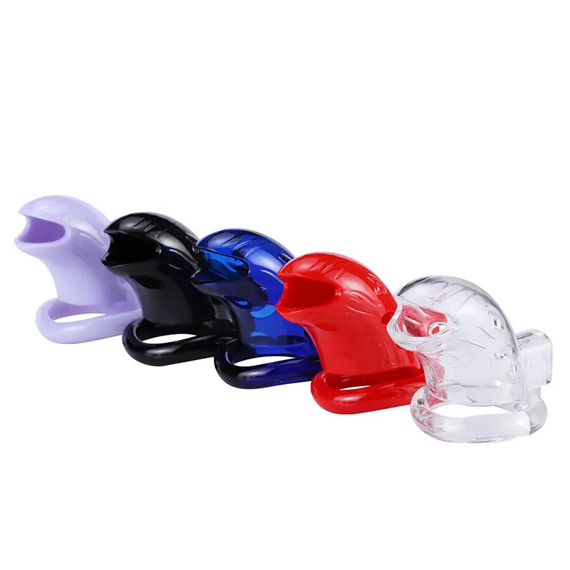 Tím Silicone Nam chastity thiết bị Silicone Cock Cage với 3 dương vật Nhẫn dương vật khóa chastity vành đai