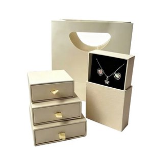 Fashion Luxury Eco-Friendly Recyclable Drawer Jewelry <b>Box</b> with Embossing Dustproof Rigid <b>Gift</b> <b>Box</b> for Daily Jewelry Collection - Product Image 3