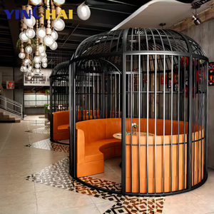 Vách ngăn trang trí hình lồng chim lớn, chất liệu thép không gỉ, dùng cho nhà hàng, quán cà phê và sân vườn ngoài trời, sản xuất bởi nhà máy OEM. - Product Image 4