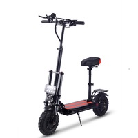 Trottinette électrique tout-terrain 11 pouces à double moteur pour adultes, 48V 1000W, charge 200kg, robuste, pliable, avec phares doubles