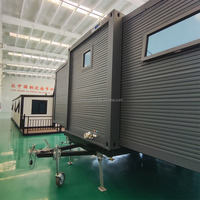 Conteneur de remorque mobile portable modulaire préfabriqué facile à déplacer Petites maisons Maison de conteneur extensible sur remorque