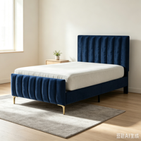 Nouvelle conception de lit rembourré alliant luxe haut de gamme, confort et style moderne en tissu, qualité supérieure