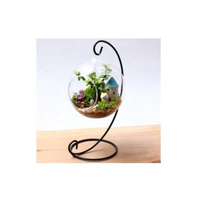 Indian Made Glass Terrarium with Stand Modern Design Premium Quality Handmade Tabletop <b>Vase</b> for Home Decoration Indian Exporters - Product Image 2