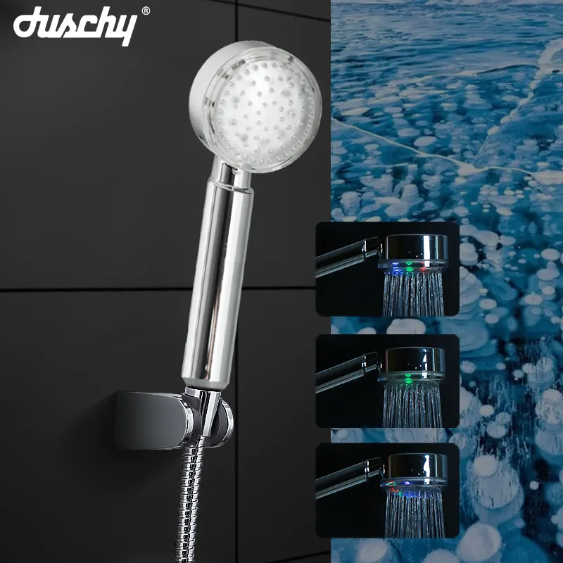 Cabezal de ducha Led de moda, cabezal de ducha de lluvia de lujo para baño de gama alta, cabezal de ducha de lluvia Led de plástico Abs