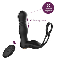 GINYA Plug anal vibrant pour hommes, vibromasseur en silicone souple, jouet sexuel pour le fessier, masseur de prostate masculin, anneau pénien, jouets pour adultes