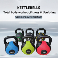 MKAS Vente en gros Nouveau design Équipement de fitness professionnel Kettlebell en caoutchouc avec poignée ergonomique 6LB-40LB Kettlebells colorés