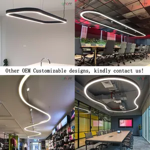 Dimmable Ceiling Circular Light Big Size LED Aluminum Light Fixtures For Shopping Mall