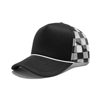 Casquette Trucker 5 Panneaux Vert Menthe Structurée avec Logo Personnalisé, Dos en Maille Damier et Visière Cousue – Vente en Gros Direct Usine