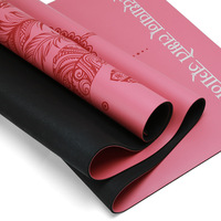 Tapis de yoga en caoutchouc naturel PU antidérapant de qualité supérieure, logo personnalisé découpé au laser, tapis de yoga PU avec lignes de mise en forme corporelle