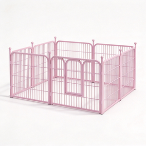 Recinto Modulare in Metallo <span class=keywords><strong>per</strong></span> Cuccioli, Box Portatile <span class=keywords><strong>per</strong></span> <span class=keywords><strong>Cani</strong></span> con Porta Sicura, Recinzione di Sicurezza <span class=keywords><strong>per</strong></span> Animali Domestici <span class=keywords><strong>da</strong></span> Interno - Product Image 5